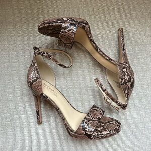 Michael Shannon Brown Snake Print Heels